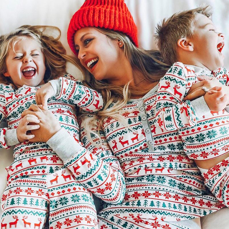 Изображение товара: Семейный образ, Рождественская вечеринка, одежда для сна, семейный пижамный комплект, сочетающаяся одежда для мамы и меня, детский Рождественский комплект, домашняя одежда с принтом, брючный костюм