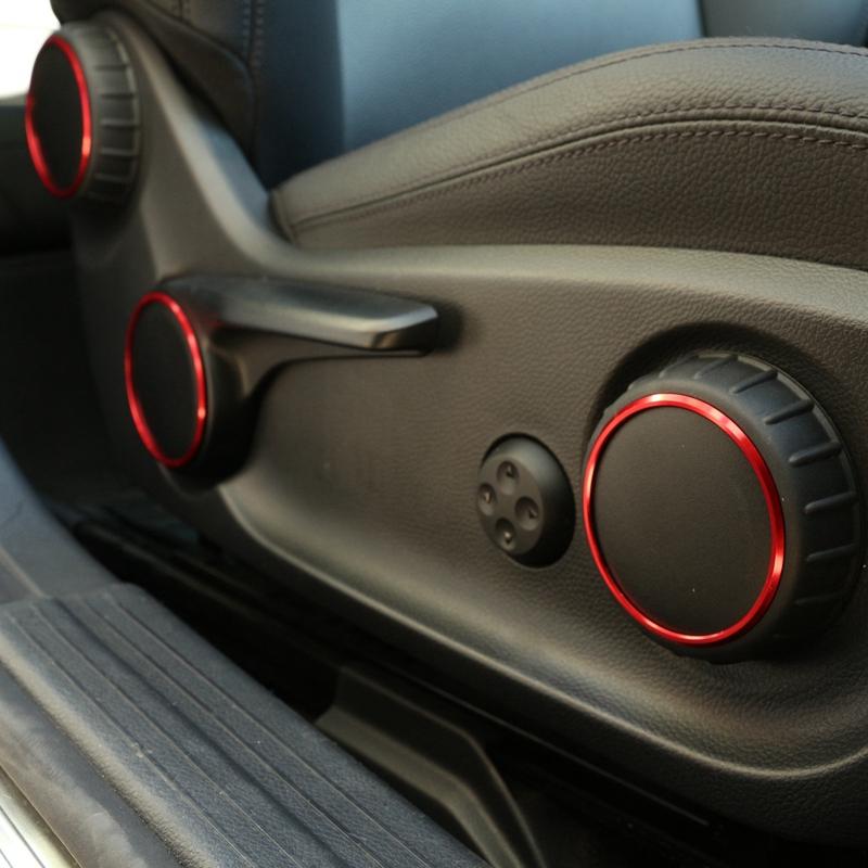 Изображение товара: 6 шт. регулировочный переключатель автомобильного сиденья с кольцом, накладка красного цвета для Mercedes Benz A B GLA CLA Class W176 W117 W246 C117 A180