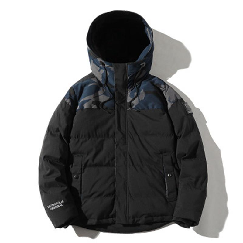 Изображение товара: Зимняя Толстая теплая хлопковая куртка с капюшоном, новая камуфляжная трендовая Хлопковая мужская повседневная куртка для мужчин среднего возраста