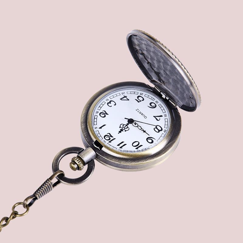 Изображение товара: 1074 европейские и американские карманные часы с маленьким орлом в стиле ретро с толстой цепью, карманные часы с откидной крышкой в виде большого Бога, птицы