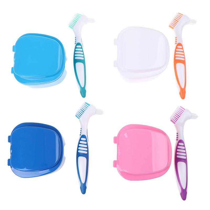 Изображение товара: Набор зубных протезов и Набор щеток, чехол для чистки зубных протезов, зубная щетка, высокое качество, 1 комплект