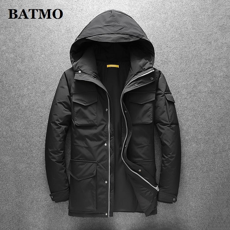 Изображение товара: BATMO 2020 Новое поступление зимние куртки с капюшоном 80% белого утиного пуха для мужчин, зимнее пальто для мужчин, парки, 9884