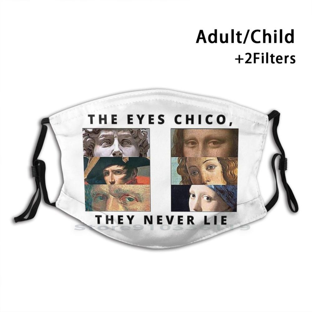 Изображение товара: Многоразовая маска для глаз с принтом «они никогда не лежат», фильтрующая маска для лица Pm2.5, детская маска для глаз, «Chico», «Chico», «они никогда не были»