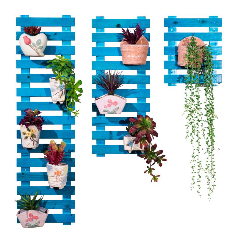 Изображение товара: Настенная подставка для цветов, многослойная подставка из массива дерева для балкона, гостиной, двора, комнатного цветочного горшка