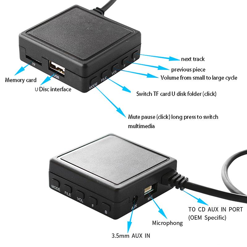 Изображение товара: Автомобильный Bluetooth модуль 6 Pin AUX TF USB адаптер беспроводной радио плеер стерео o Модуль для Renault 2005-2011