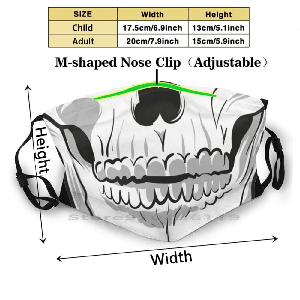 Изображение товара: Многоразовая маска с принтом черепа, рта, фильтр Pm2.5, детская маска для лица 49Ers 711, бандана, одноразовая детская, многоразовая