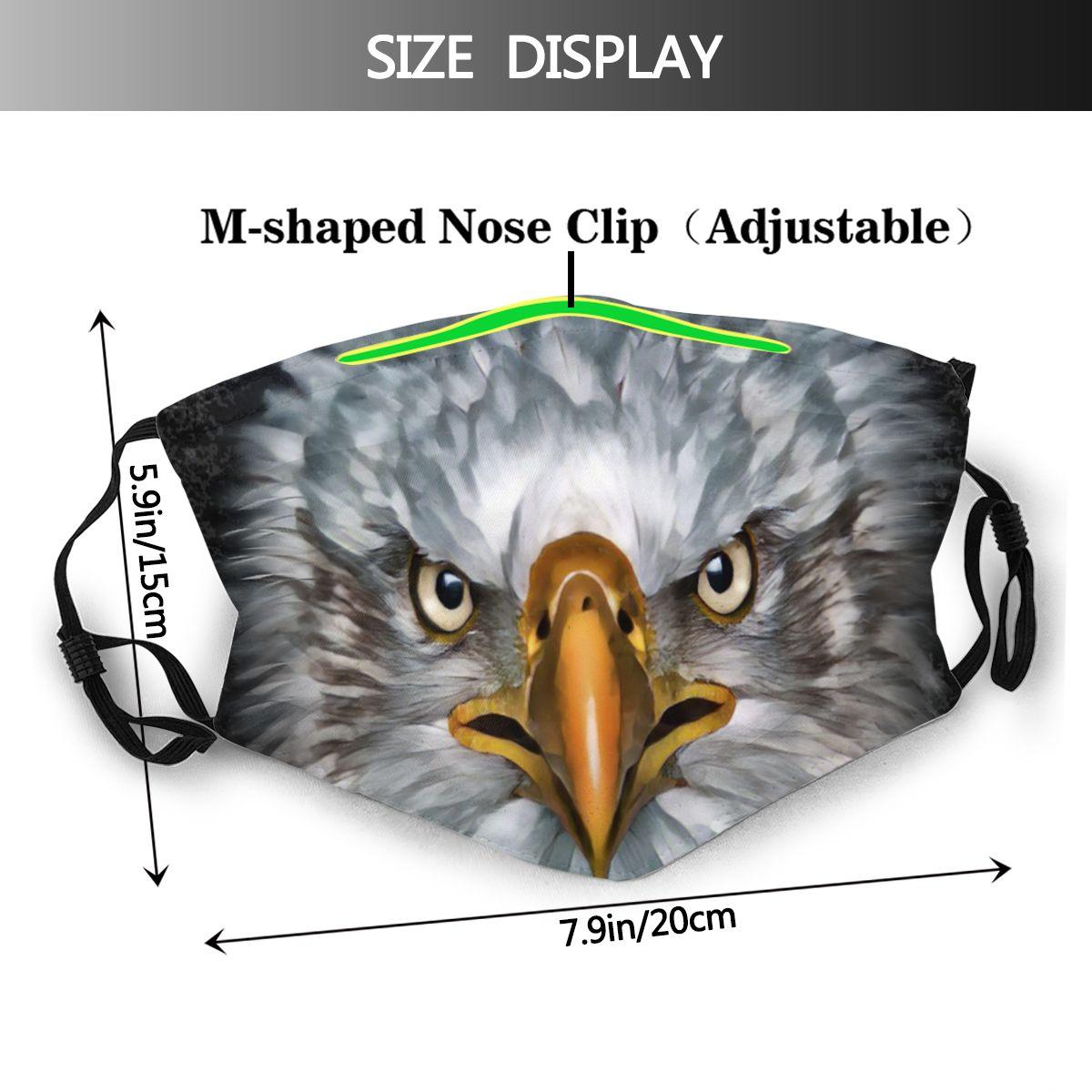 Изображение товара: Маска для лица лысый орел хищница многоразовая с принтом маска против смога Пылезащитная с фильтром зимняя защитная маска