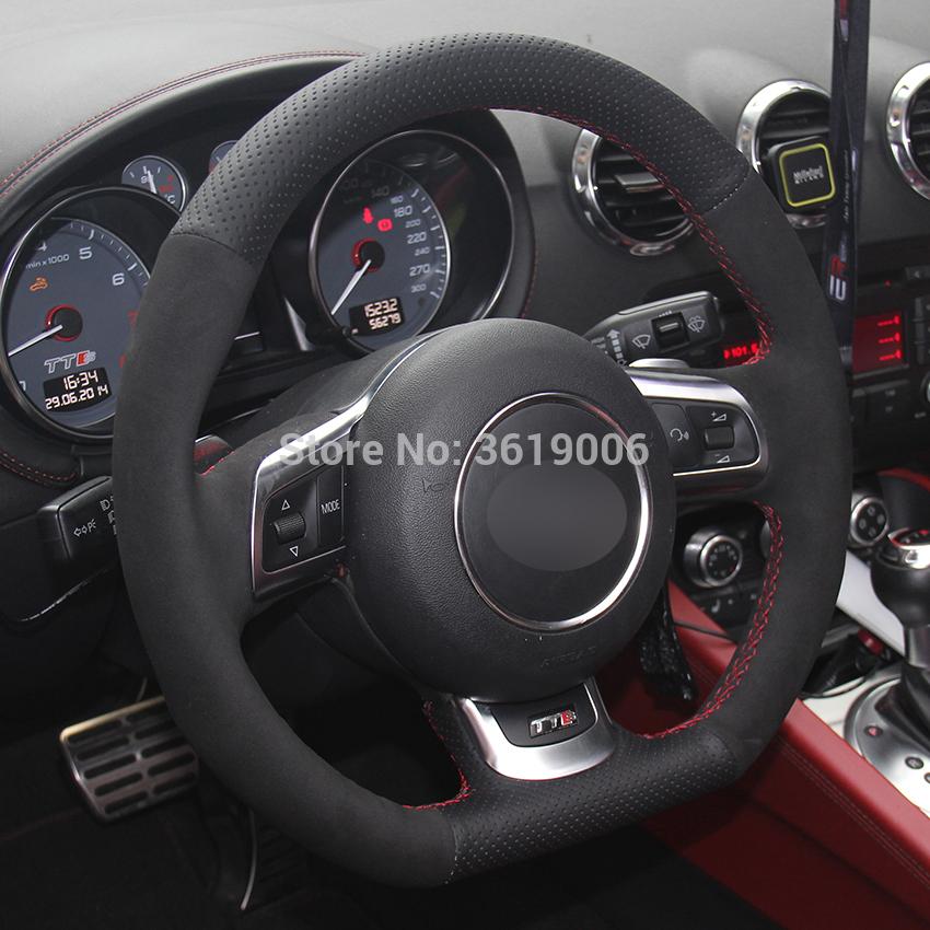 Изображение товара: Чехол на руль из черной замши для Audi TT 2008-2013