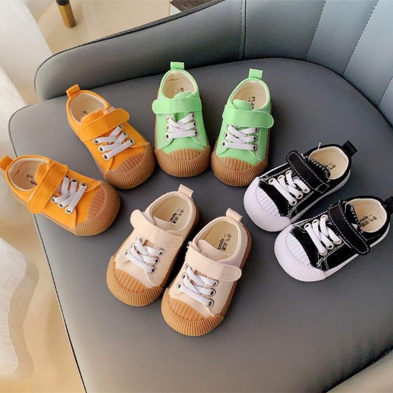 Изображение товара: Боборы для новорожденных мальчиков и девочек, нескользящая хлопковая обувь на липучке с мягкой подошвой, однотонные ботинки с перекрестной шнуровкой