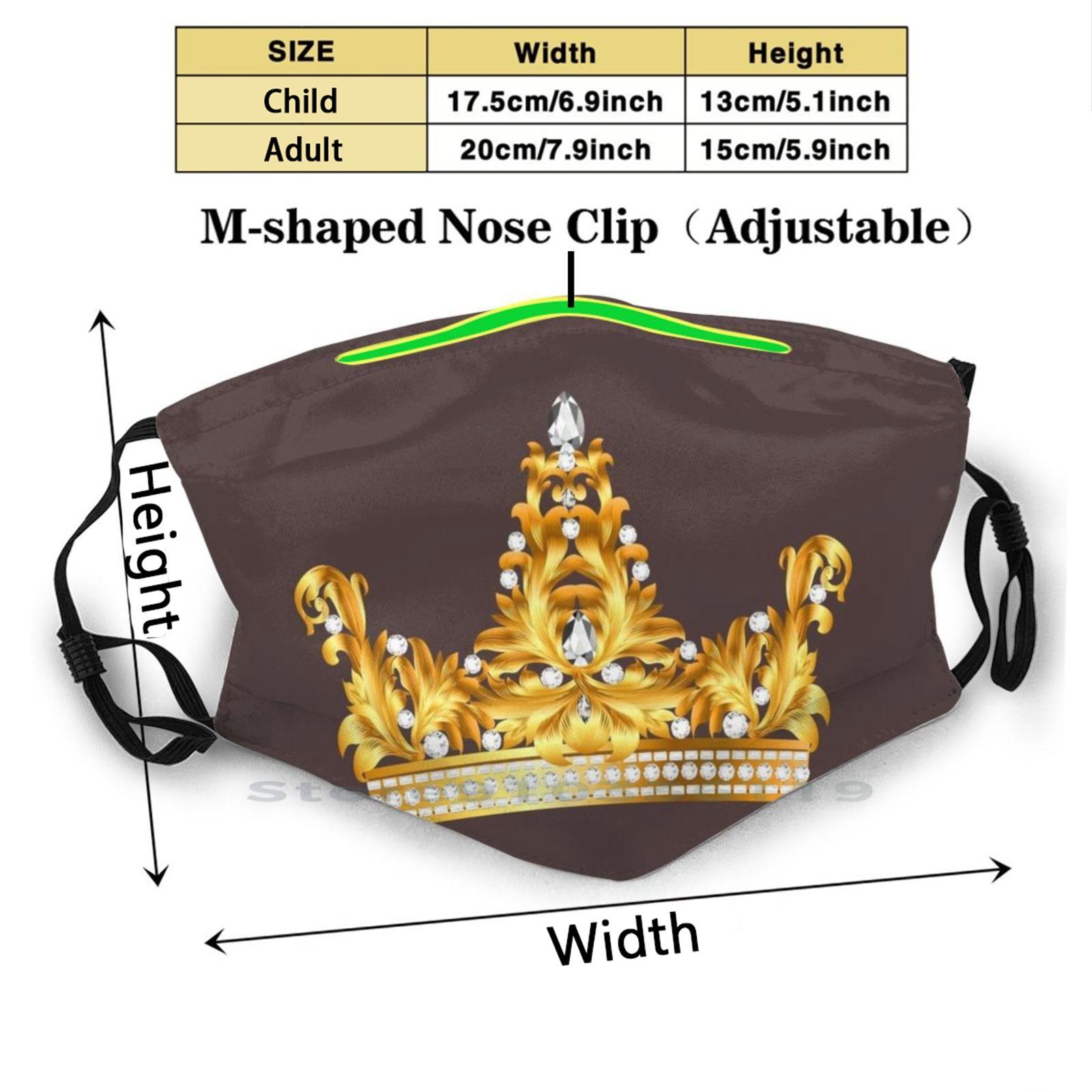 Изображение товара: Многоразовая маска King'S Crown Print Pm2.5, маска для лица с фильтром King Crown Kingdom для детей