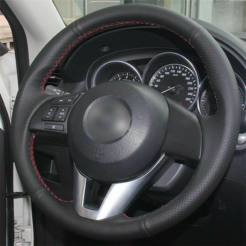 Изображение товара: Кожаный чехол-Обложка на руль для Mazda 3 2013-2016 CX-5 2013-2016 Mazda 6 2014-2016
