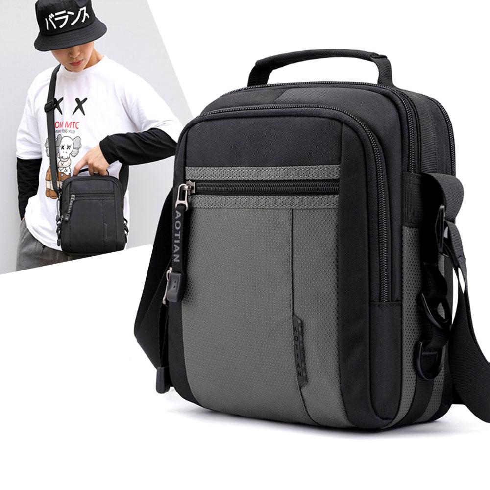 Изображение товара: Миниатюрная сумка через плечо, сумочки, сумка-мессенджер, мужская сумка через плечо с несколькими карманами, легкая сумка для сотового телефона, маленькая сумка на талию XA754ZC