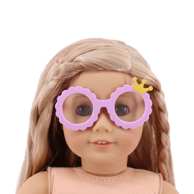 Изображение товара: Очки для кукол Подсолнух очки с короной подходят 18 дюймов американская кукла и 43 см кукла новорожденная девочка, наше поколение, детские игрушки