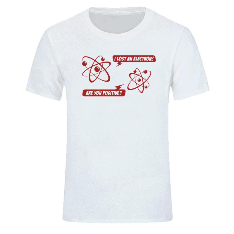 Изображение товара: Футболка с надписью «I LOST AN ELECTRON», забавный подарок на день рождения для научных гиков, летняя Модная хлопковая футболка с короткими рукавами, европейские размеры