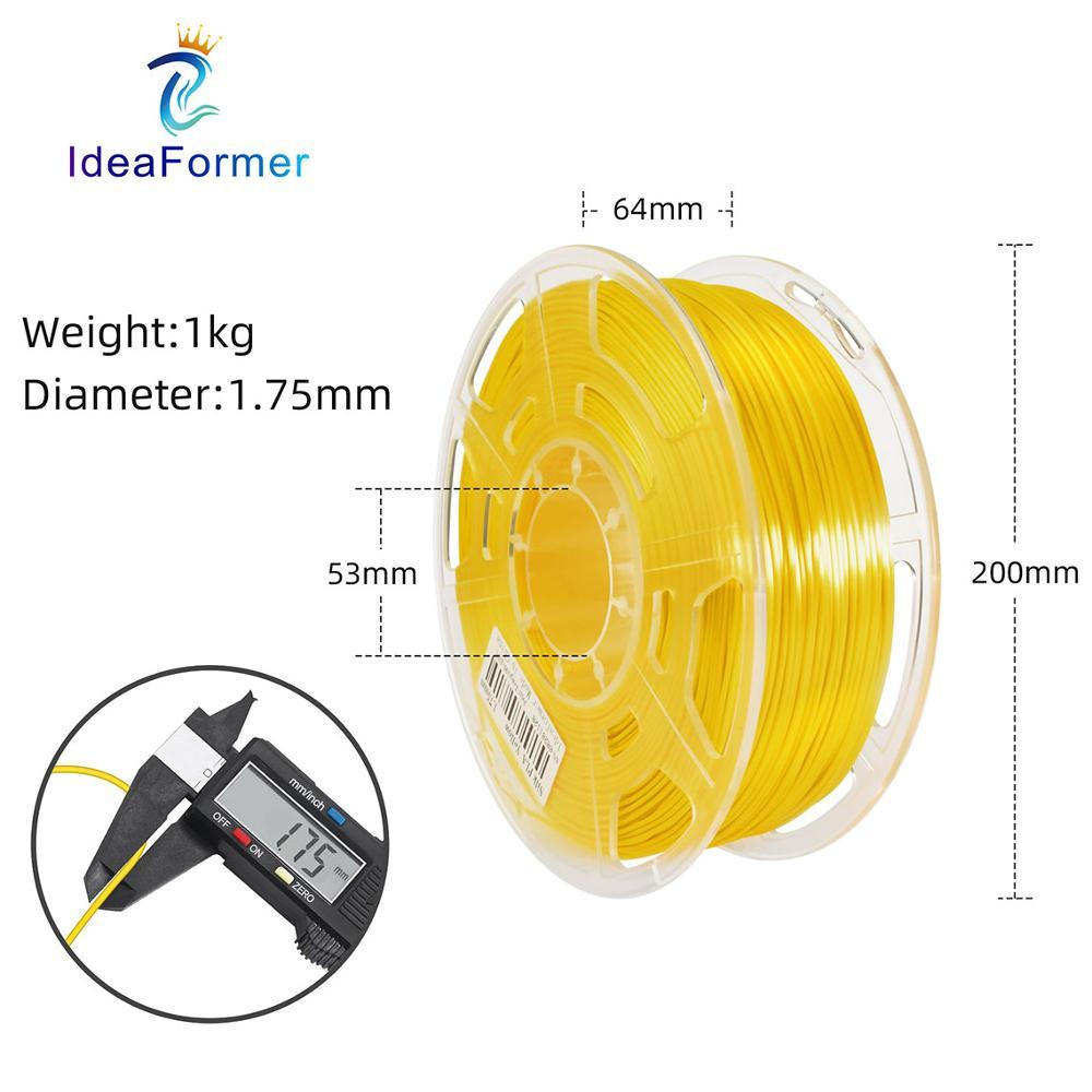 Изображение товара: Ideaformer шелковая нить пла 1,75 мм 1 кг, многоцветная шелковая текстура, яркий блеск, высокая прочность, полезный материал для 3D-принтера.