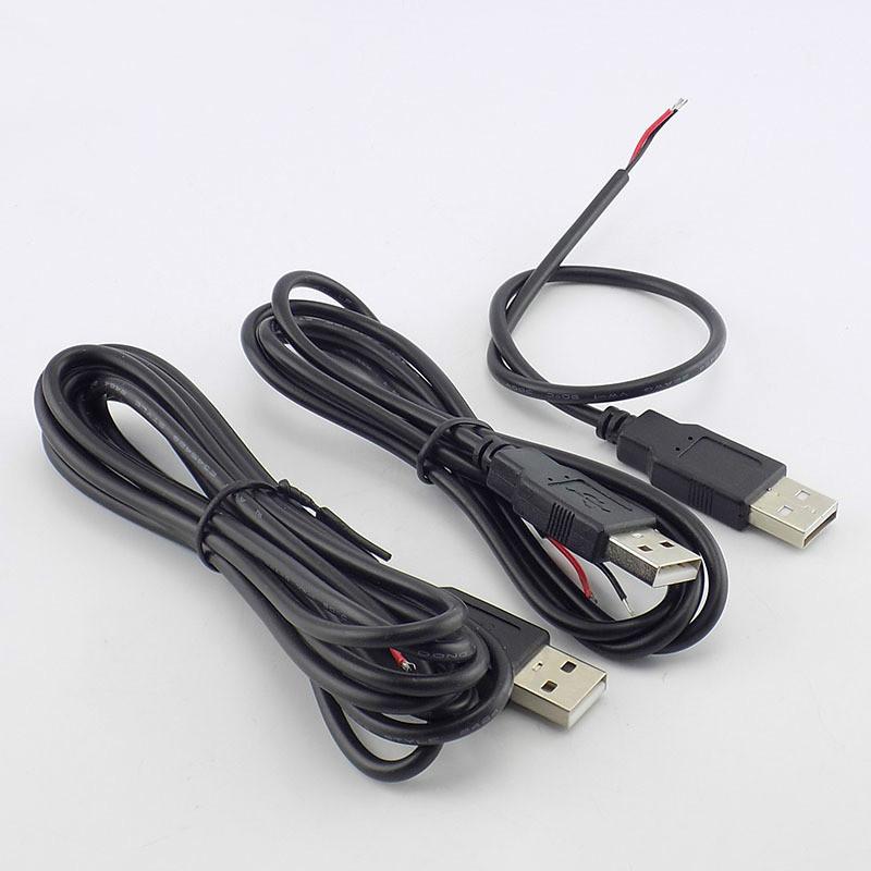 Изображение товара: 0,3/1/2 м DC 5 В USB 2,0 Тип A папа 2-контактный кабель питания адаптер Зарядка для умных устройств DIY соединительный провод