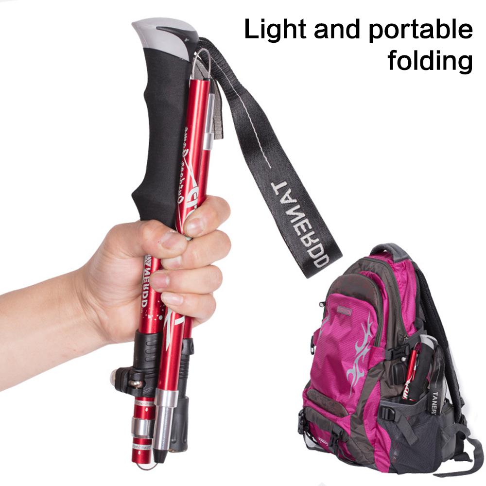 Изображение товара: Ultralight Aluminum Alloy 5Sections Telescopic Walking Stick Adjustable Trekking Alpenstock Climbing Hiking Pole Canes