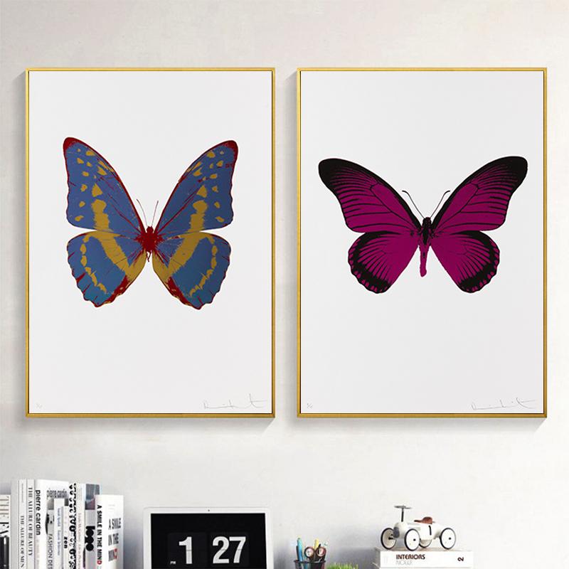 Изображение товара: Современные картины на холсте с изображением цветных бабочек, настенные картины, домашний декоративный плакат и принты для гостиной