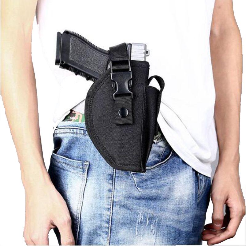 Изображение товара: Универсальный Тактический Пистолет, кобура для правой руки, страйкбол, охотничий чехол, Молл, скрытый ручной пистолет, поясная кобура, нейлоновая сумка