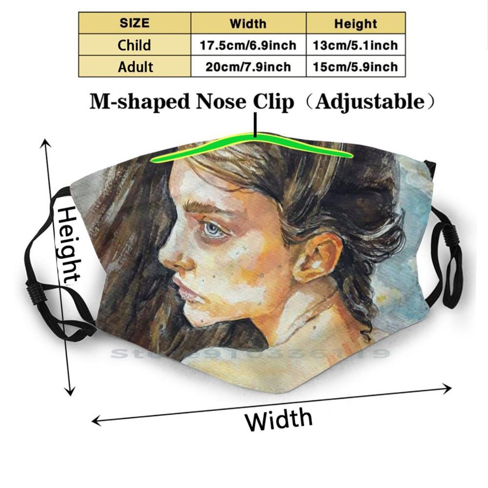 Изображение товара: Золотисто-Коричневая моющаяся смешная маска для лица для взрослых и детей с фильтром для девушек модель КРАСОТА живопись женщина красивое искусство Girlpower