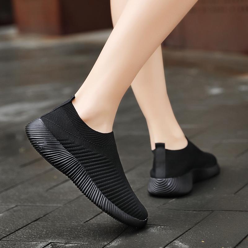 Изображение товара: Женские кроссовки без шнуровки, плоская Вулканизированная подошва, лоферы, обувь для ходьбы, модель 42