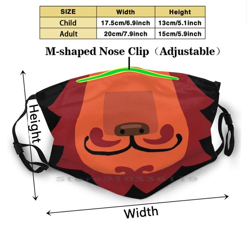 Изображение товара: Rory Лев рот печати многоразовые Pm2.5 фильтр DIY рот Маска Дети Лев Ac Acnl Acnh игровые видеоигры игры Pride Mane Muzzle