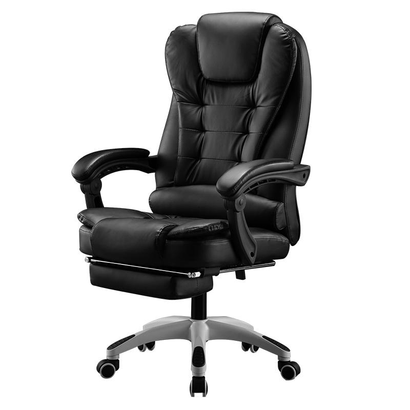 Изображение товара: Компьютерное игровое кожаное кресло с подставкой для ног, кресло для дома и офиса с массажным механизмом, эргономичное кресло для учебы