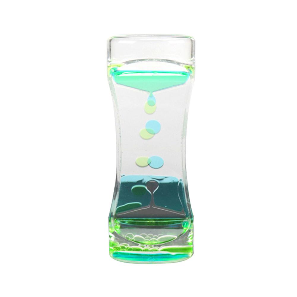 Изображение товара: 1 шт. двухцветные песочные часы, плавающие масляные жидкости, визуальный таймер движения, стеклянные акриловые часы, украшение для дома, украшение для стола