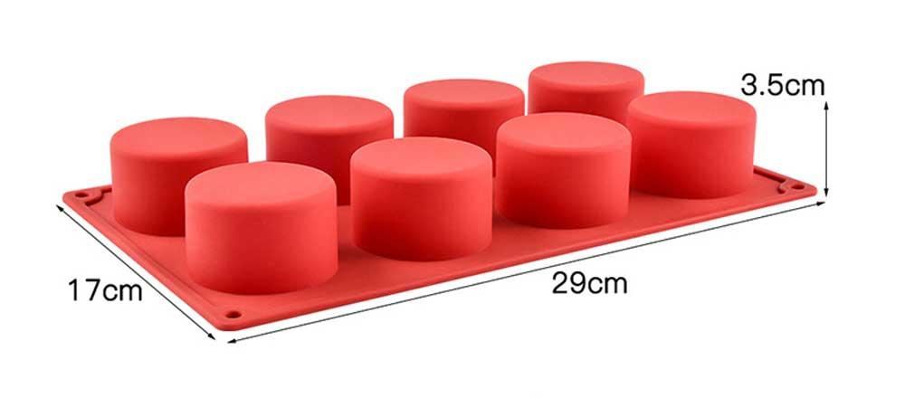 Изображение товара: 8-отверстие цилиндрический Форма форма для выпечки тортов с помадной начинкой силиконовая форма для ручной работы форма для мыла, шоколада выпечки инструменты