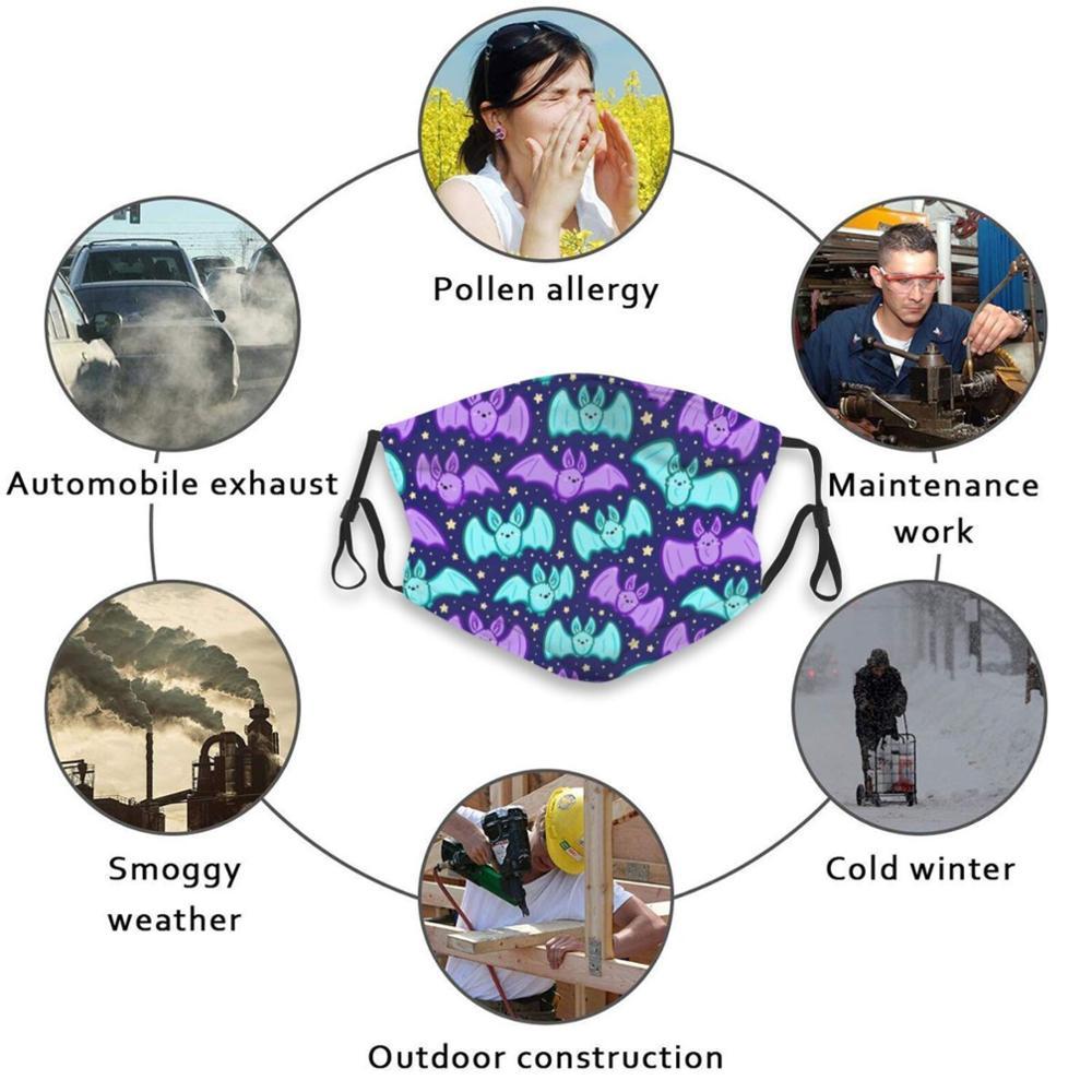 Изображение товара: Тесто! Многоразовый фильтр с милым принтом Pm2.5, маска для рта DIY, Детские летучие мыши, милый узор, животные, животные, звезды, мультфильм