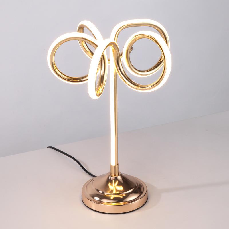 Изображение товара: Светодиодная настольная лампа особой формы, оригинальная Непрерывная система, прикроватная лампа для спальни, оригинальная романтическая Удобная настольная лампа