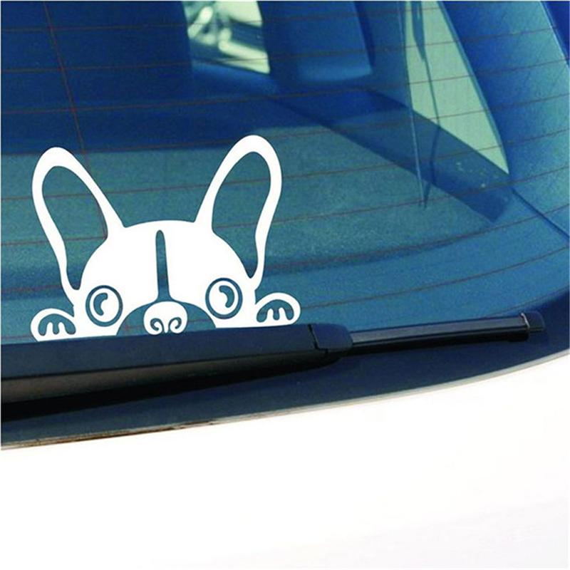 Изображение товара: Автомобильная наклейка с рисунком собаки из мультфильма, светоотражающие Стеклянные задние наклейки для домашних животных, автомобильные наклейки, декоративные автомобильные аксессуары