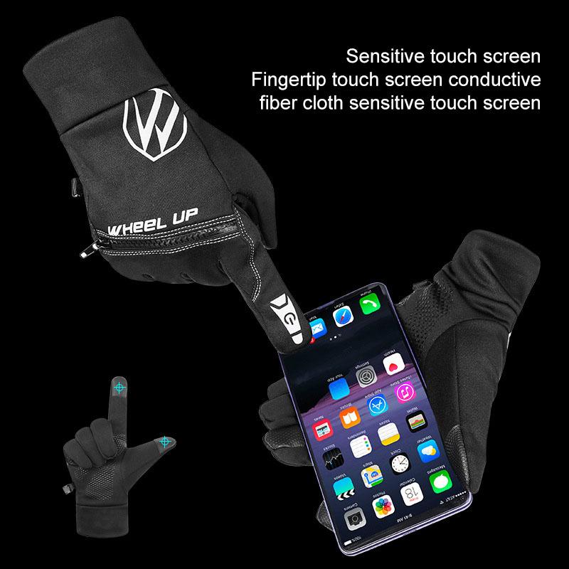 Изображение товара: Тактильные перчатки, теплые перчатки для езды на велосипеде, мотоцикле, лыжах, пеших прогулок, с накладками для сенсорных экранов