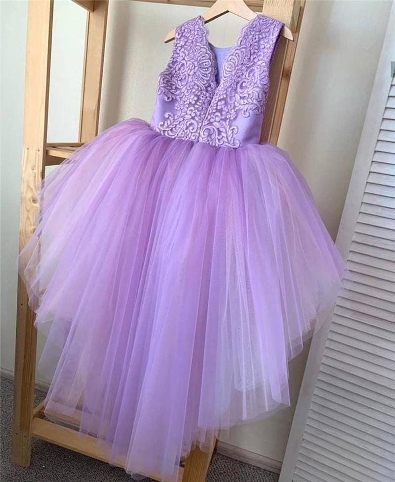 Изображение товара: 100% реальные фотографии сиреневого и фиолетового цветов; Платья для девочек; Пышные платья знаменитостей для девочек; Пышные платья для дня рождения на заказ; 2021