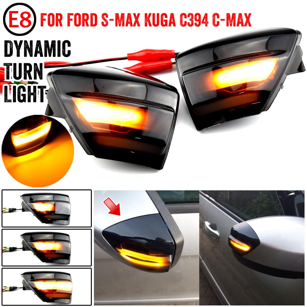 Изображение товара: 2X для Ford S-Max 07-14 Kuga C394 08-12 C-Max 11-19 светодиодный динамический сигнал поворота светильник боковое зеркало последовательного мигалка сигнальная лампа