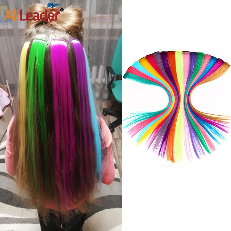 Изображение товара: Синтетические волосы для наращивания Allileader, длиной 50 см, прямые, на одной заколке, 57 цветов, с эффектом омбре, синтетические волосы для наращивания