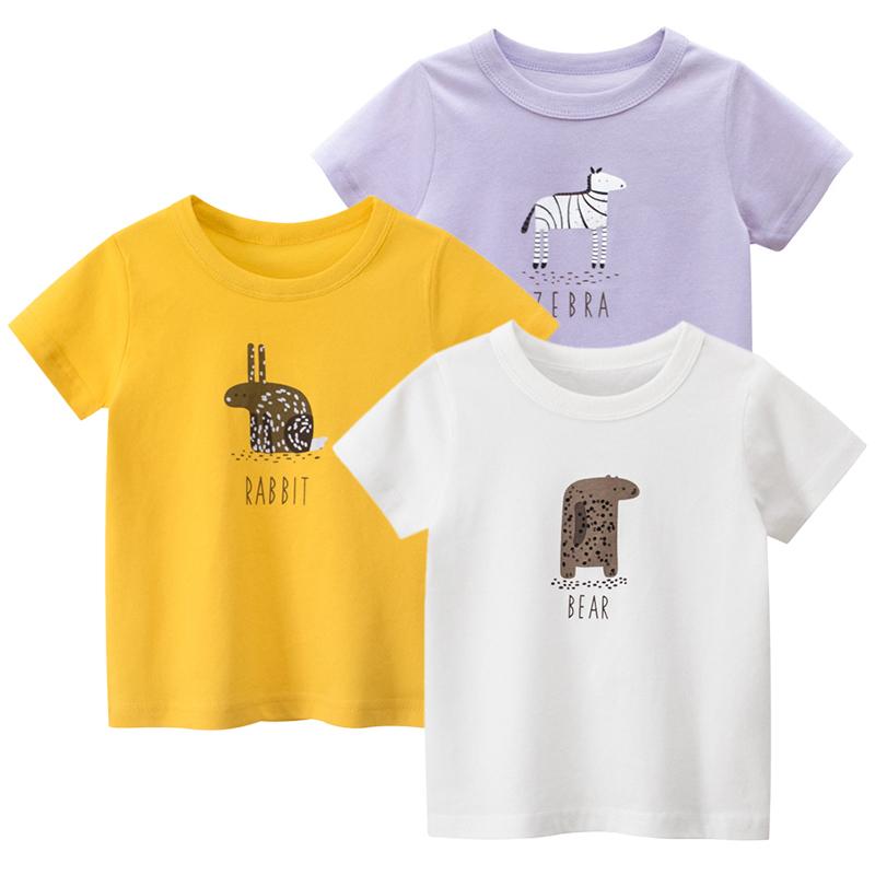Изображение товара: Детские футболки для девочек, детские футболки с коротким рукавом и принтом, хлопковые летние футболки с мультяшным рисунком, одежда, топы, футболка, новинка 2021