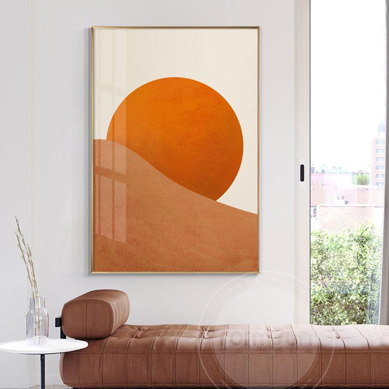 Изображение товара: Современная абстрактная картина для женщин, абстрактный постер с изображением Солнца и Луны в скандинавском стиле, настенные картины для гостиной, домашний декор
