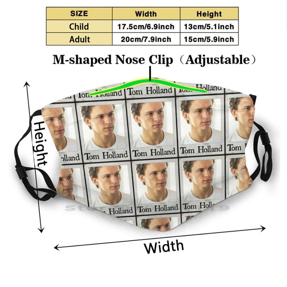 Изображение товара: Том Холланд Полароид стиль печати многоразовая маска Pm2.5 фильтр маска для лица Дети Том Холланд