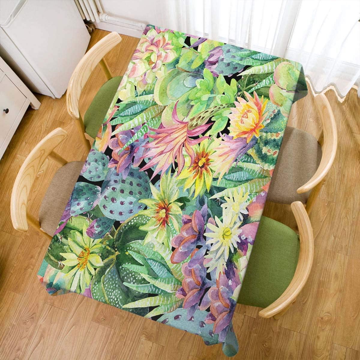 Изображение товара: Акварельные цветущие кактусы и суккулентные растения с цветами искусственная кухня пользовательский чехол для стола