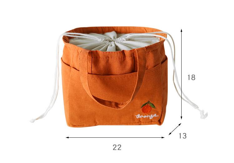 Изображение товара: Холщовая изоляционная сумка для ланча, ручная сумка на шнурке, портативная женская сумка для еды, для работы, школы, сумка-холодильник для пикника, маленькая сумочка