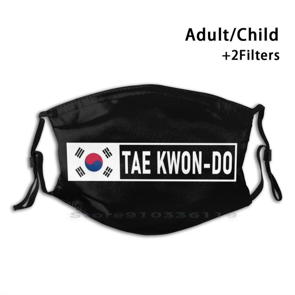 Изображение товара: Маска для лица Tae Kwon - Do с корейским флагом, для взрослых и детей, смываемая, с фильтром, для каратэ, тхэквондо, боевых искусств, Катай, Тай