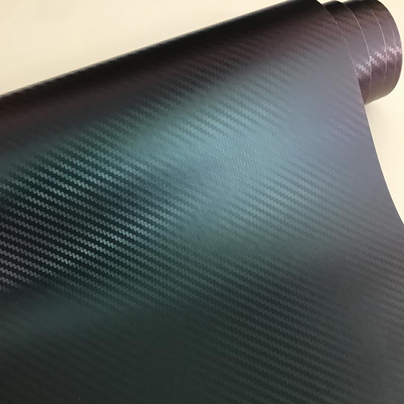 Изображение товара: Виниловая оберточная пленка из углеродного волокна с технологией выпуска воздуха синего цвета
