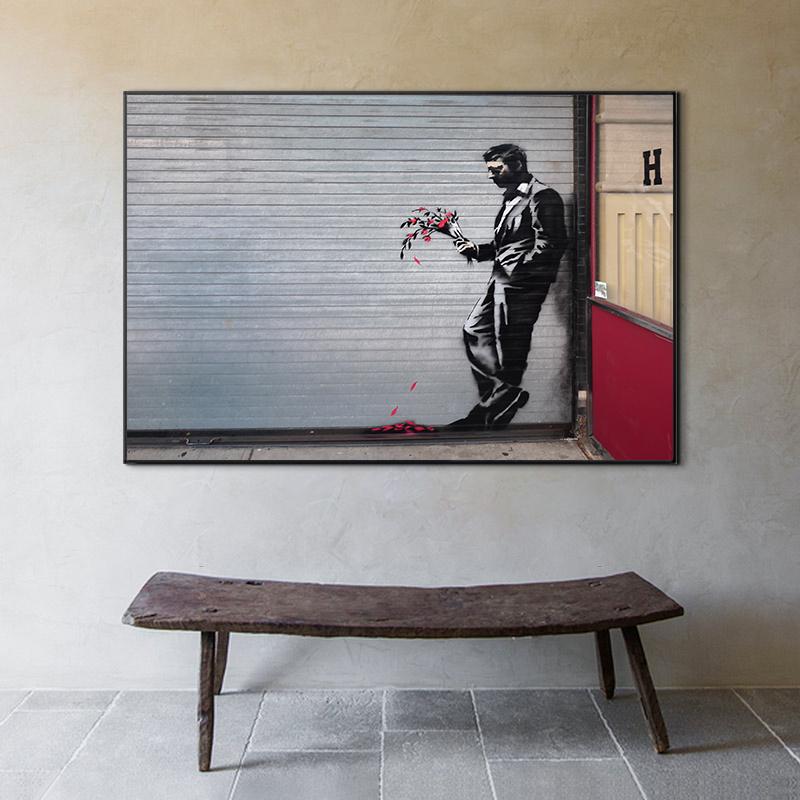 Изображение товара: Надписью «Follow Your Dreams канский художественный холст Картины абстрактный обезьяна уличного граффити художественные плакаты и принты картины для домашнего декора