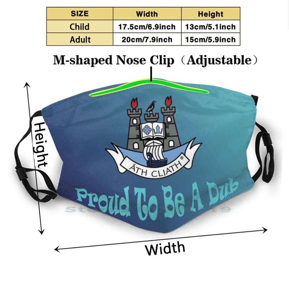 Изображение товара: Многоразовая маска для лица с фильтрами, Дублин, Дублин, маска для лица Dubs, Gaa Gaelic, футбол, мяч