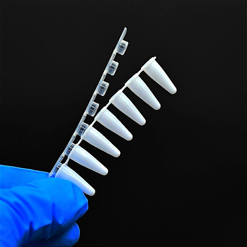 Изображение товара: ПЦР-трубки 0,1 мл ПЦР 8-центрифужные трубки-полоски с крышкой фарфоровые белые микропластиковые трубки для эксперимента с генами агароза 200 / PK