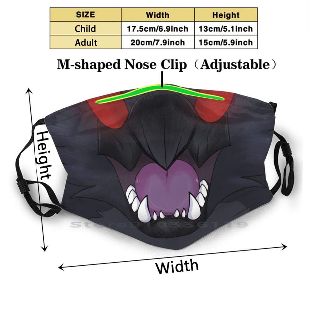 Изображение товара: Nargacuga Maw рот дизайн Анти-пыль фильтр смываемая маска для лица дети монстр Хантер Nargacuga Монстр Хантер мир wyверн Maw