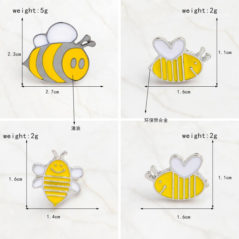 Изображение товара: Брошь на лацкан, с пчелами, розовая, синяя, эмалированная, мешочек для брошек