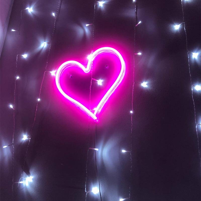 Изображение товара: Неоновая вывеска в форме сердца, настенный светильник для свадьбы, спальни, дома, праздника, вечеринки, бара, USB-питание, День Святого Валентина, Рождественский Декор