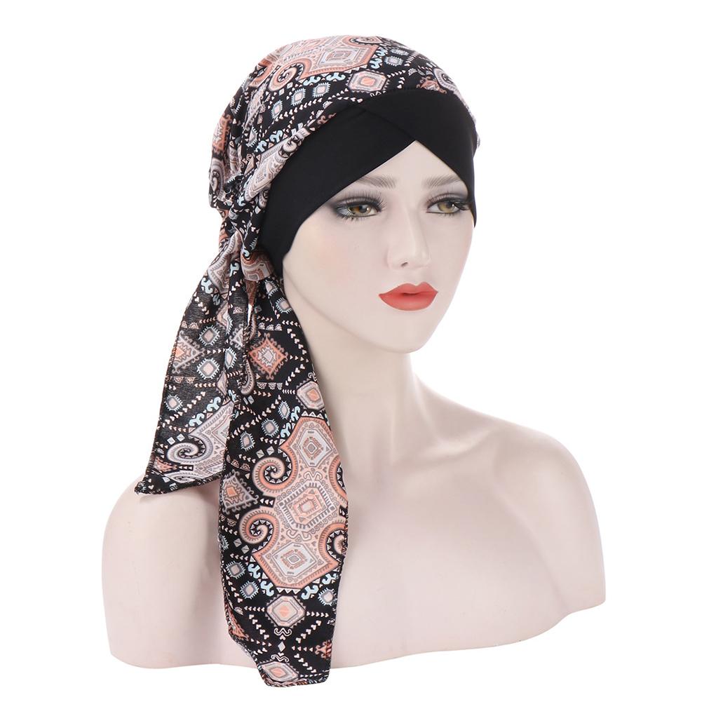 Изображение товара: Тюрбан женский из ткани с цветочным рисунком кешью, хиджаб с цветочным узором, удобный, аксессуары для украшения волос